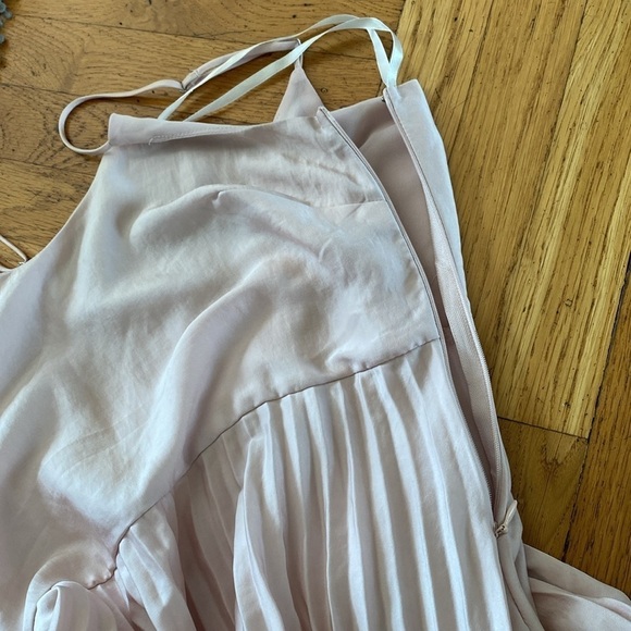 Rachel Roy Soft Pink Satin Accordion-Pleated Cami Midi Dress Size XS - Picture 15 of 16